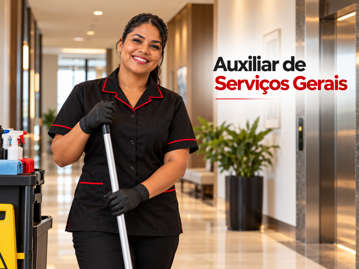Funcionária auxiliar de serviços gerais emSP