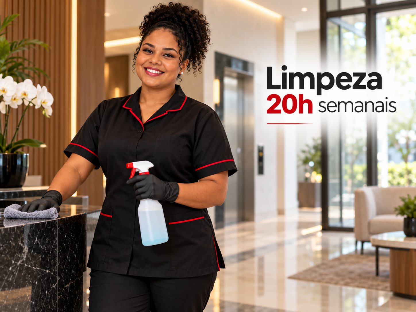 Funcionária terceirizada de limpeza 20h semanais