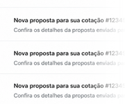 3 textos de propostas para uma cotação de número #1234